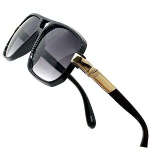 Men Sunglasses Black Lens Designer Shades Fashion Classic Hip‎ Hop Rapper Square